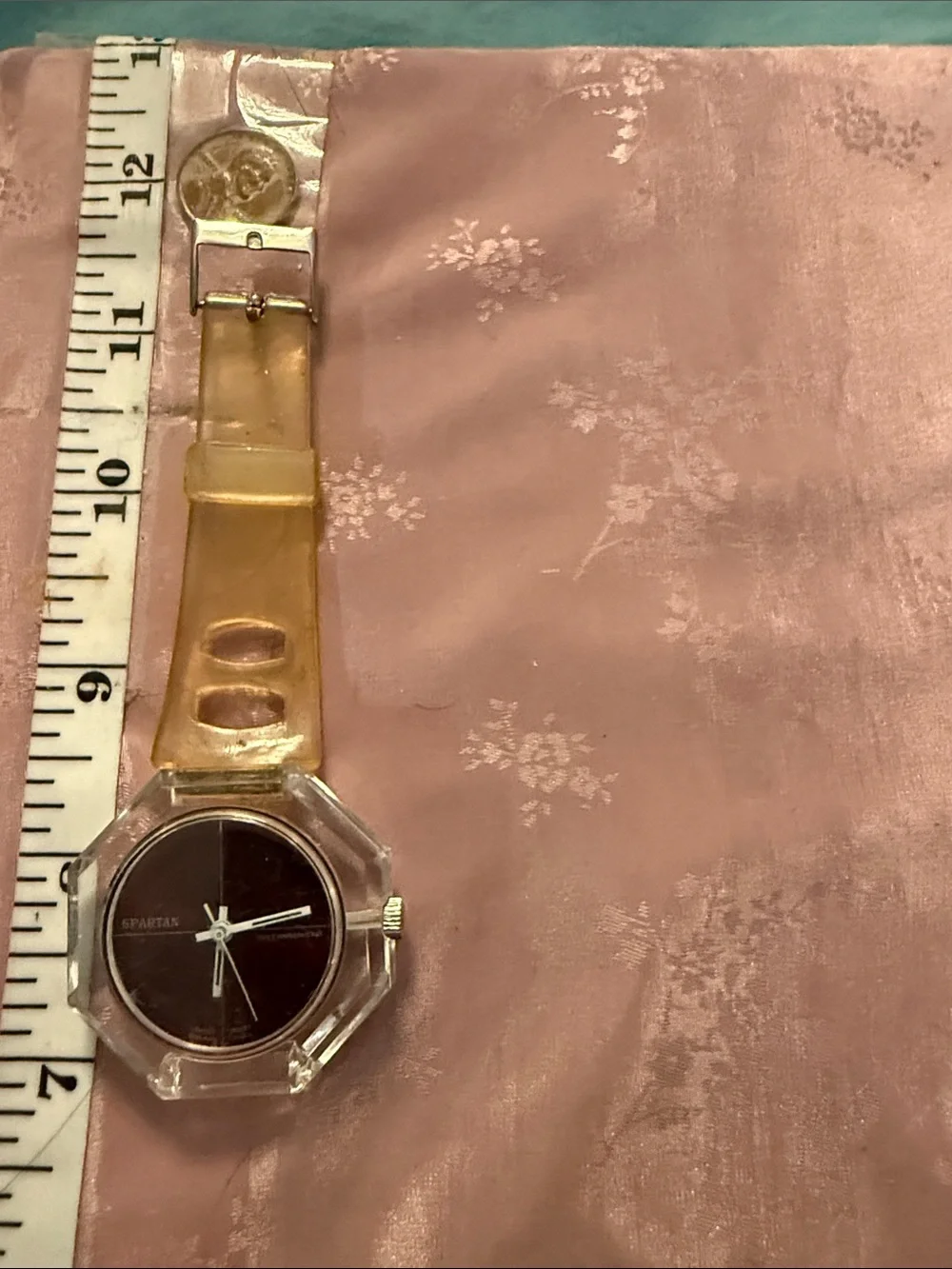 Vintage Spartan Antimagnetic Clear Case Watch with damage